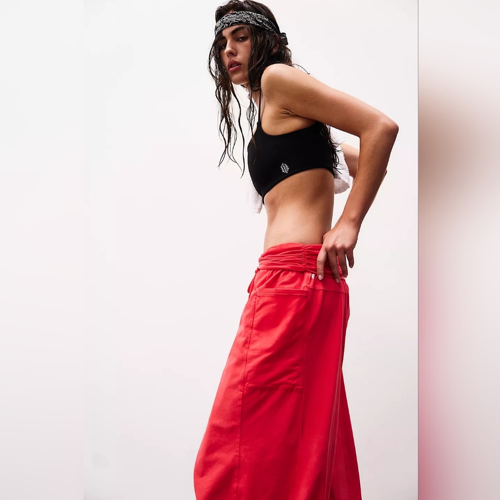 Women's Red Wide-Leg Lounge Pants - Picture 3 of 6
